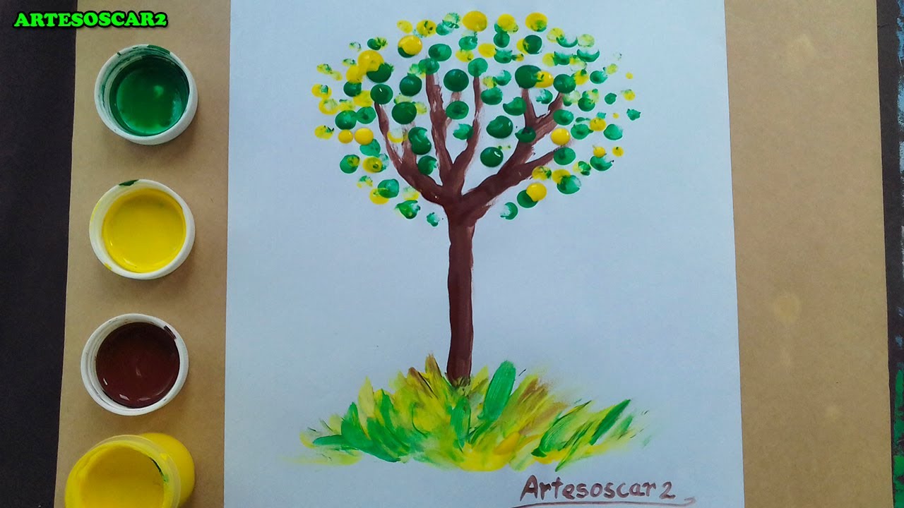 arbol pintado con dedos