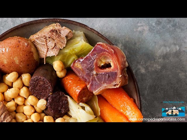 cocido en olla express con garbanzos de bote