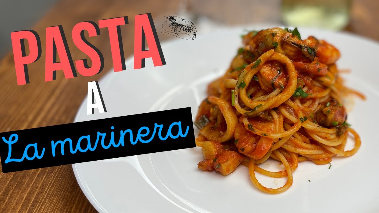 espaguetis a la marinera con tomate