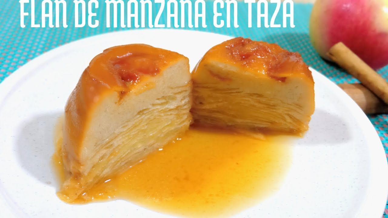 flan de manzana microondas
