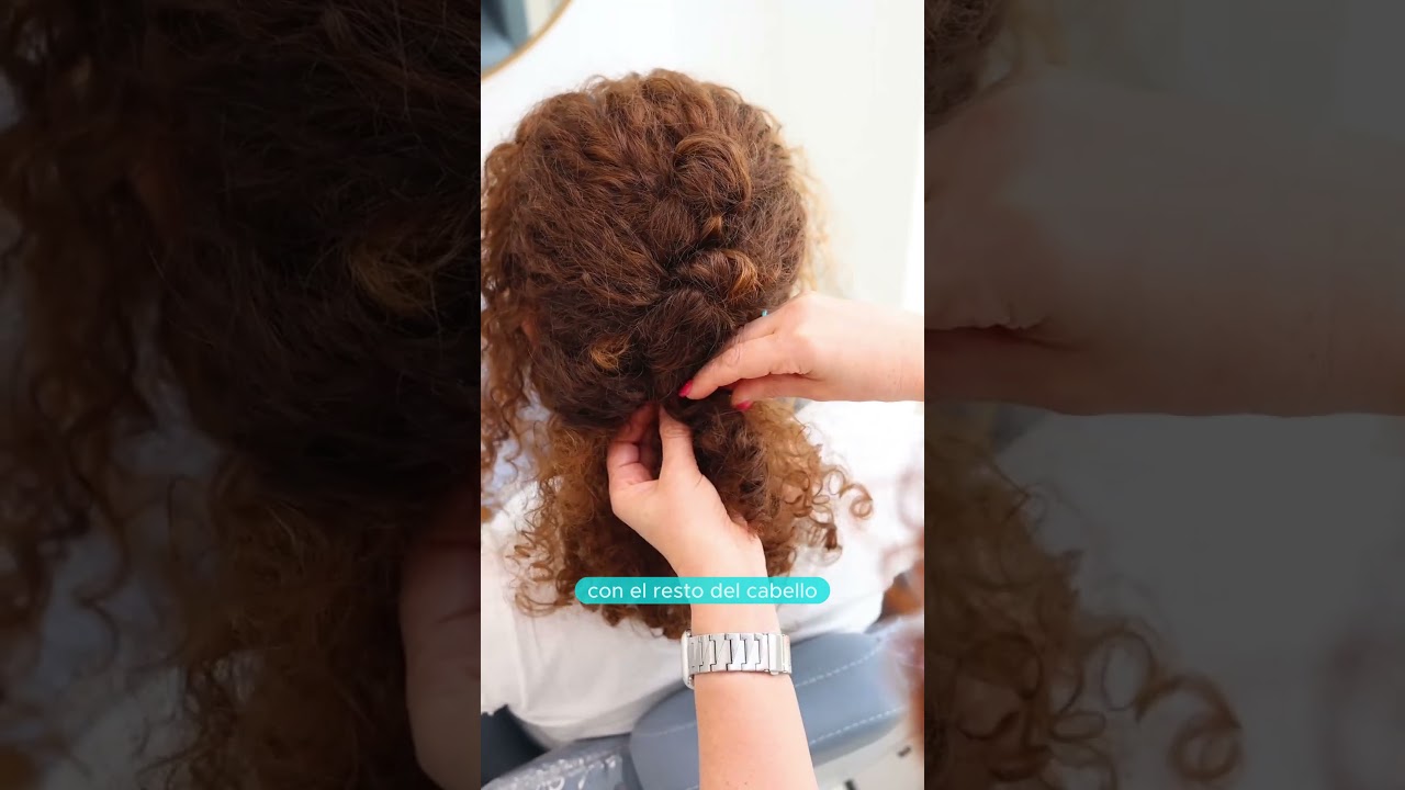 semirecogidos pelo rizado a un lado