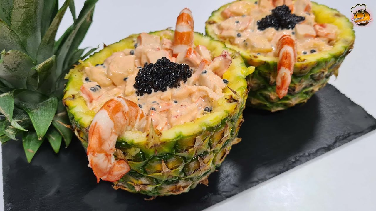 coctel de marisco con piña