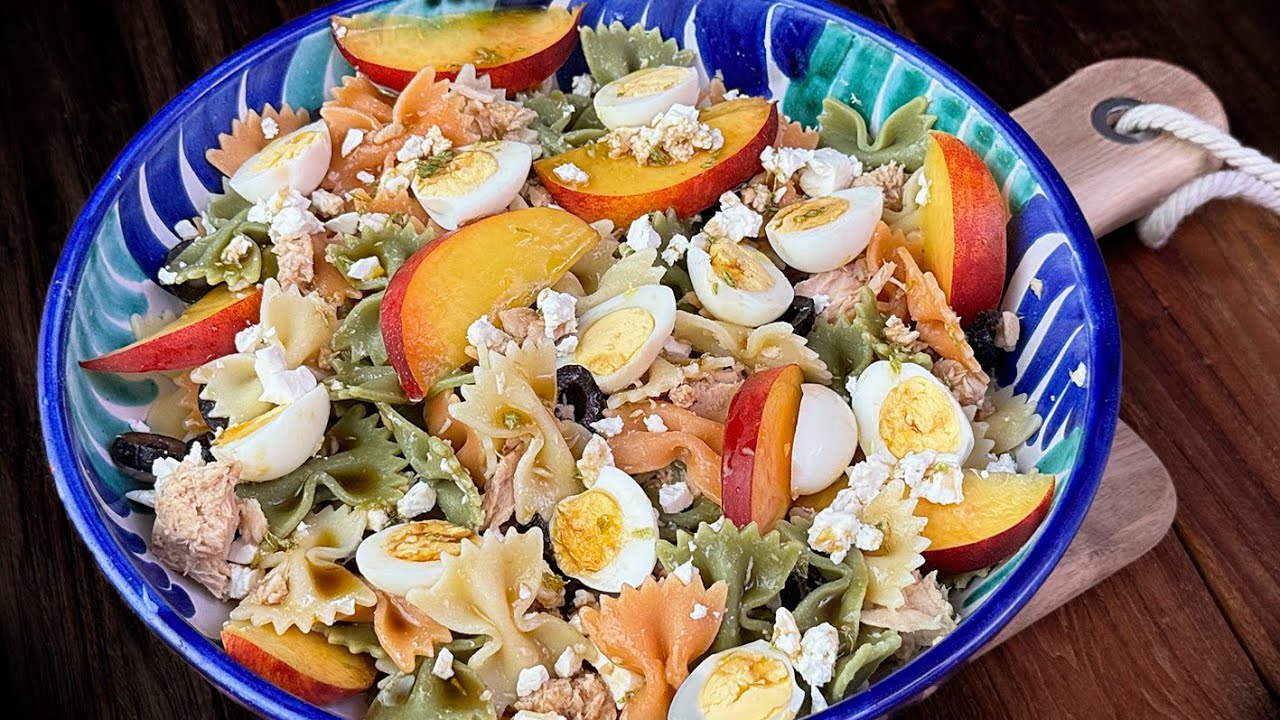 ensalada de pasta con atun y huevo