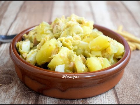 ensalada de patatas judías verdes huevo y atún