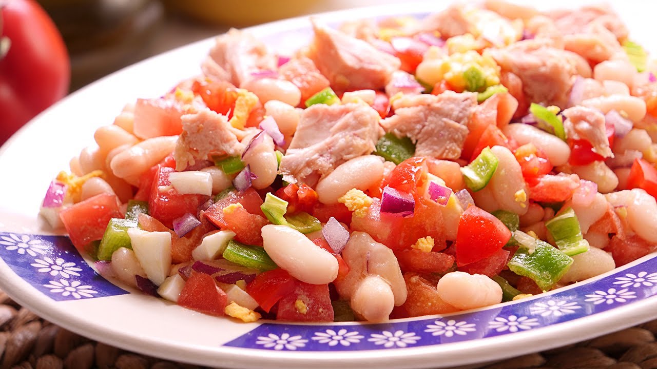 ensalada de pochas con atún