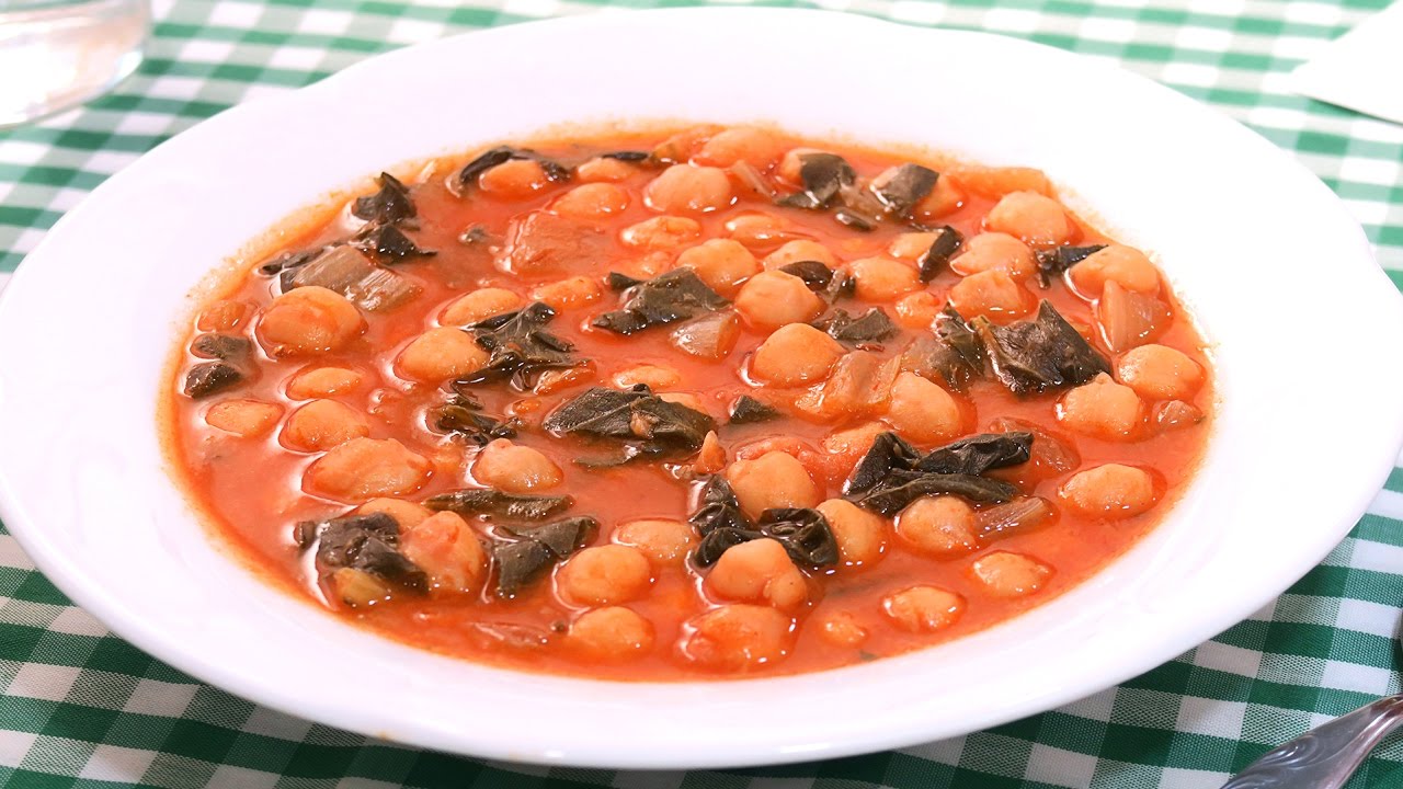 garbanzos de bote con acelgas
