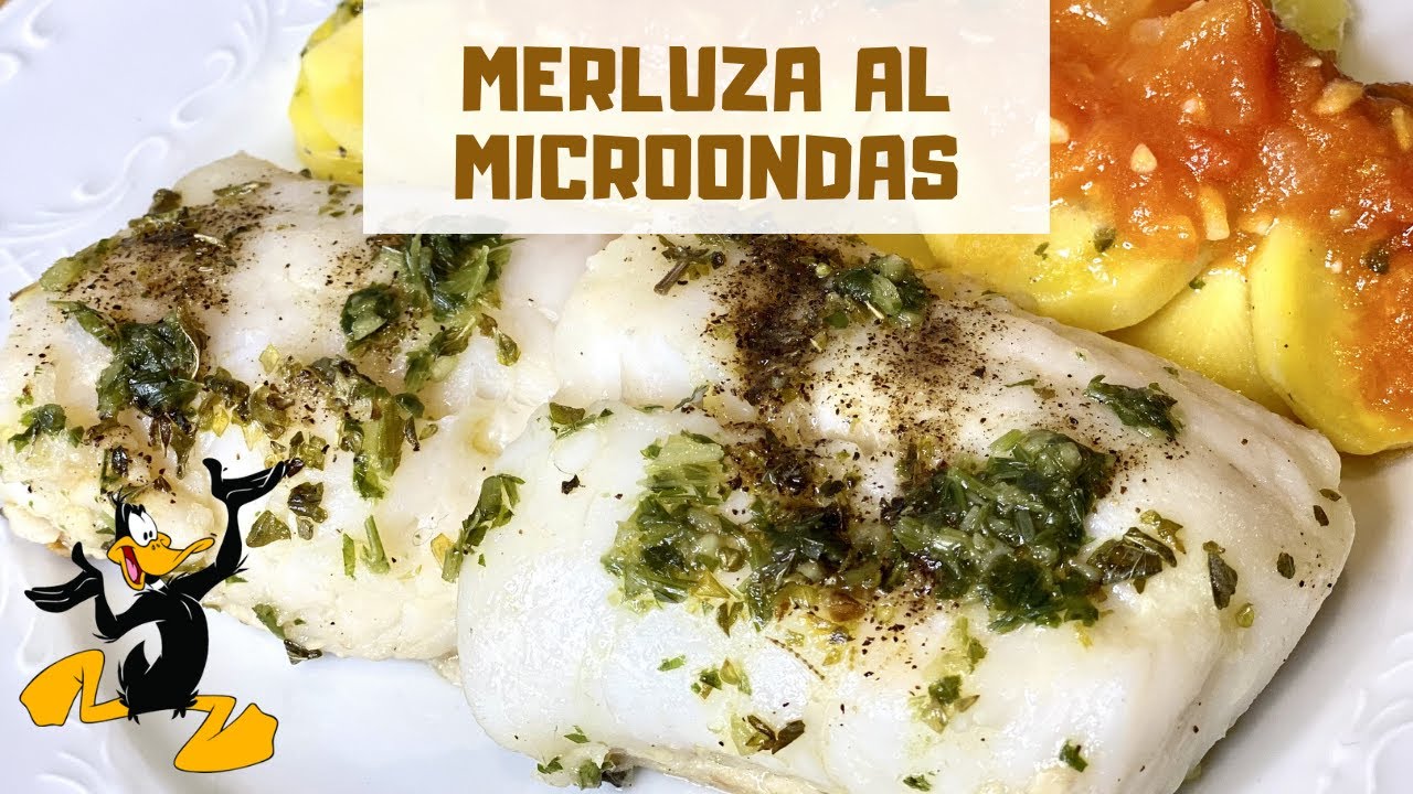 merluza al microondas con ajo y perejil