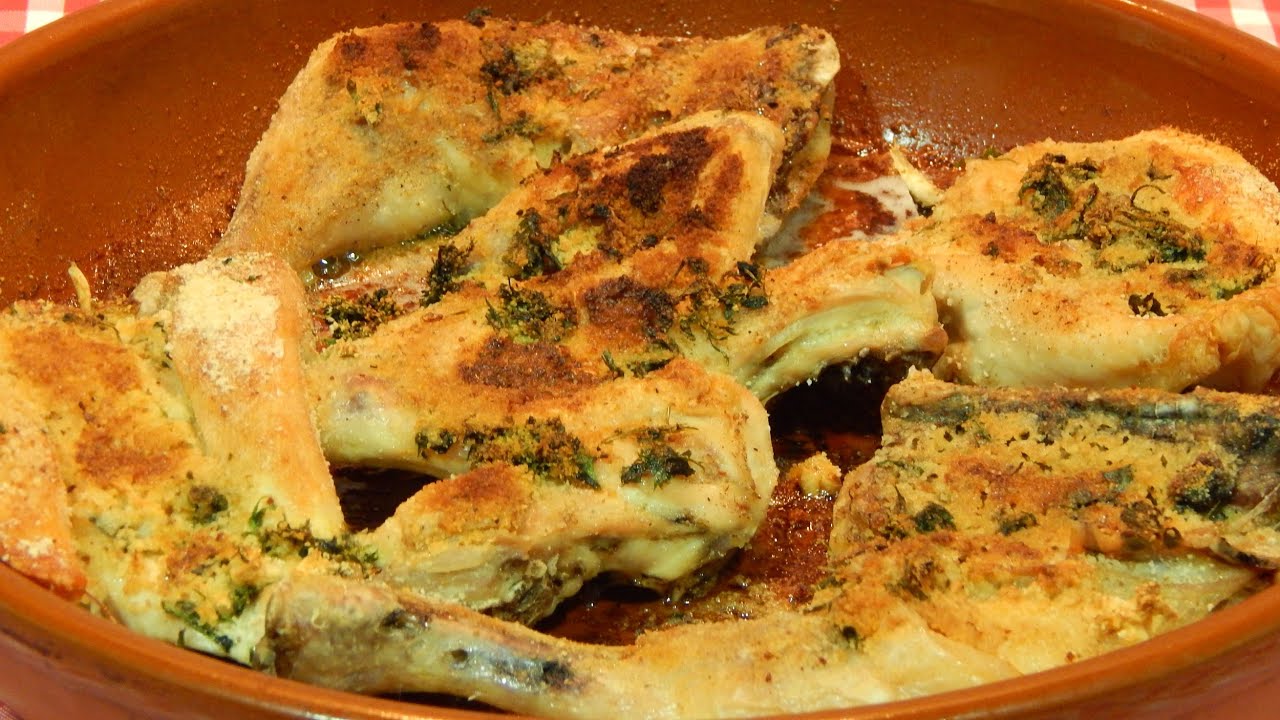 pollo troceado al horno crujiente