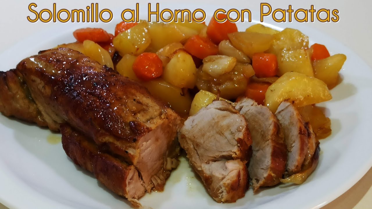 solomillo al horno con patatas y verduras