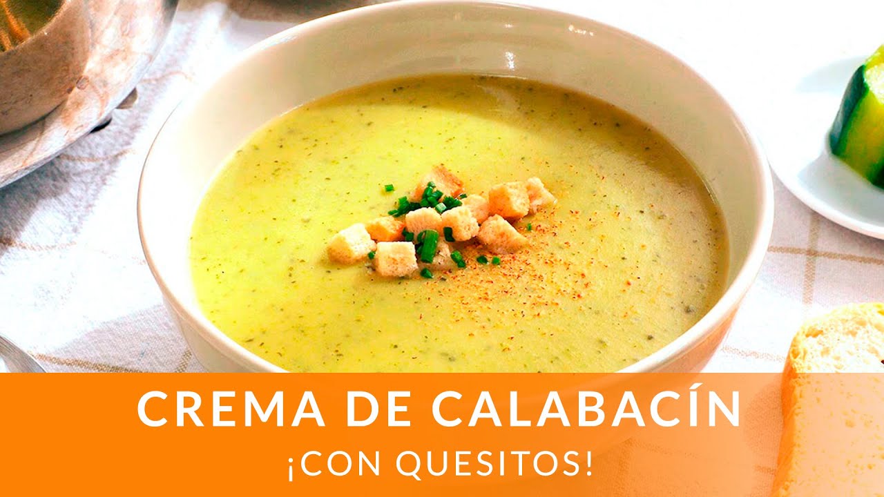 sopa de calabacín con quesitos