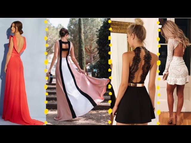 vestido con escote en la espalda largo