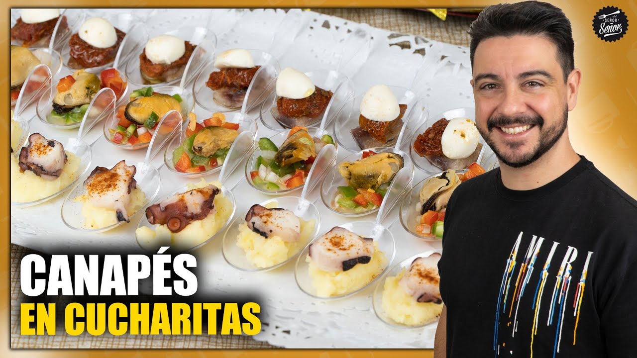 aperitivos en cucharas y vasitos