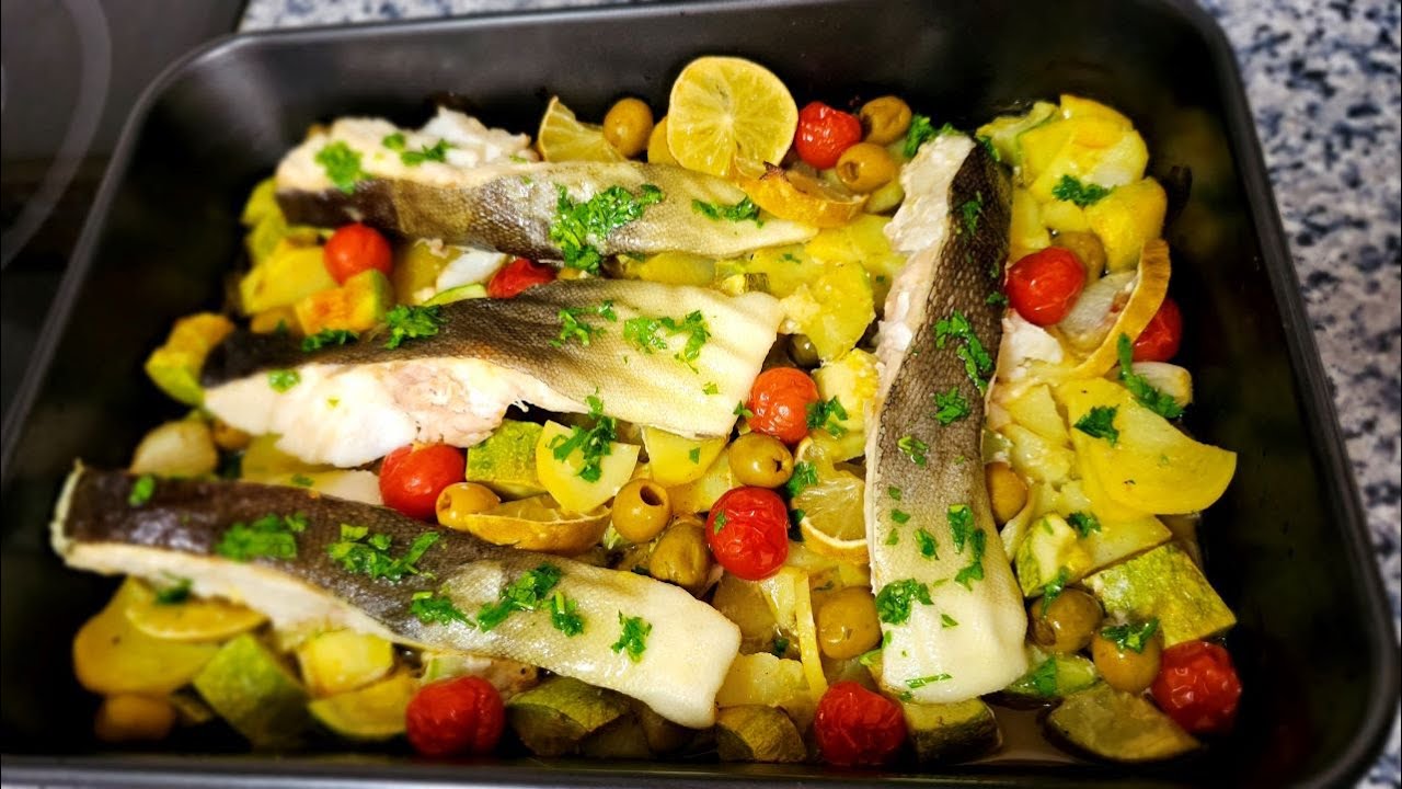 bacalao al horno con verduras dieta