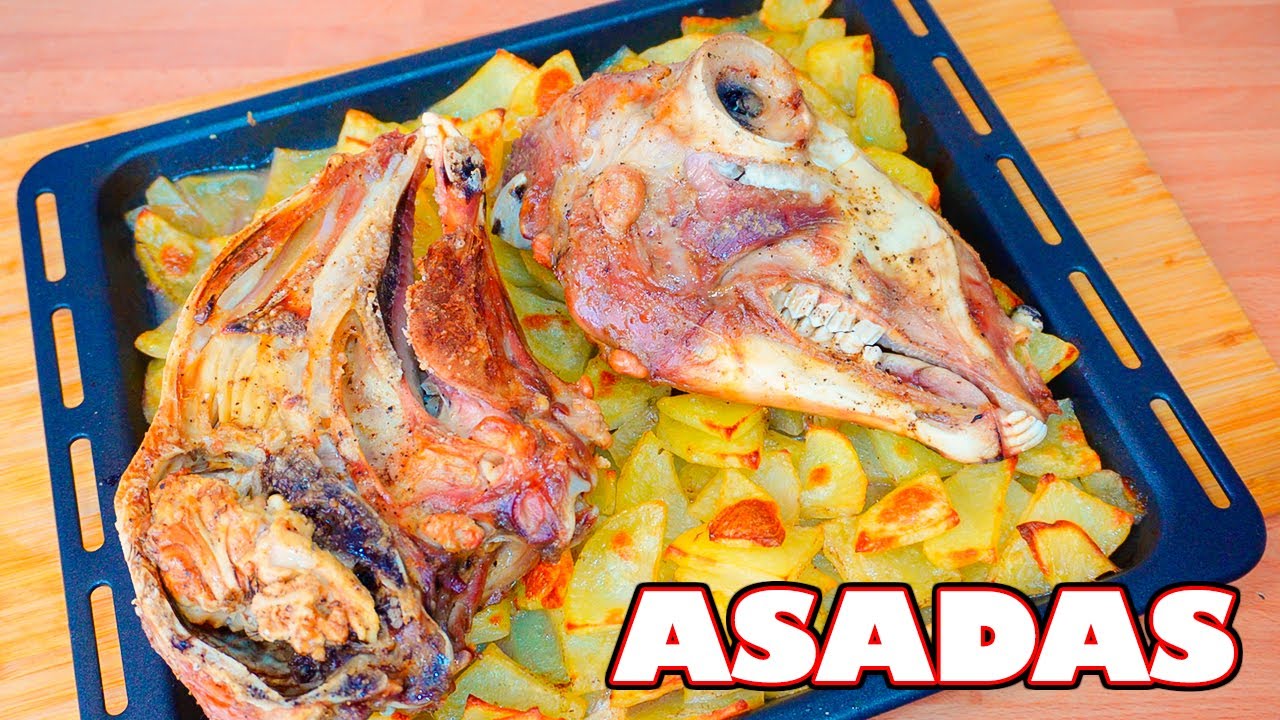 cabezas de cordero al horno con patatas