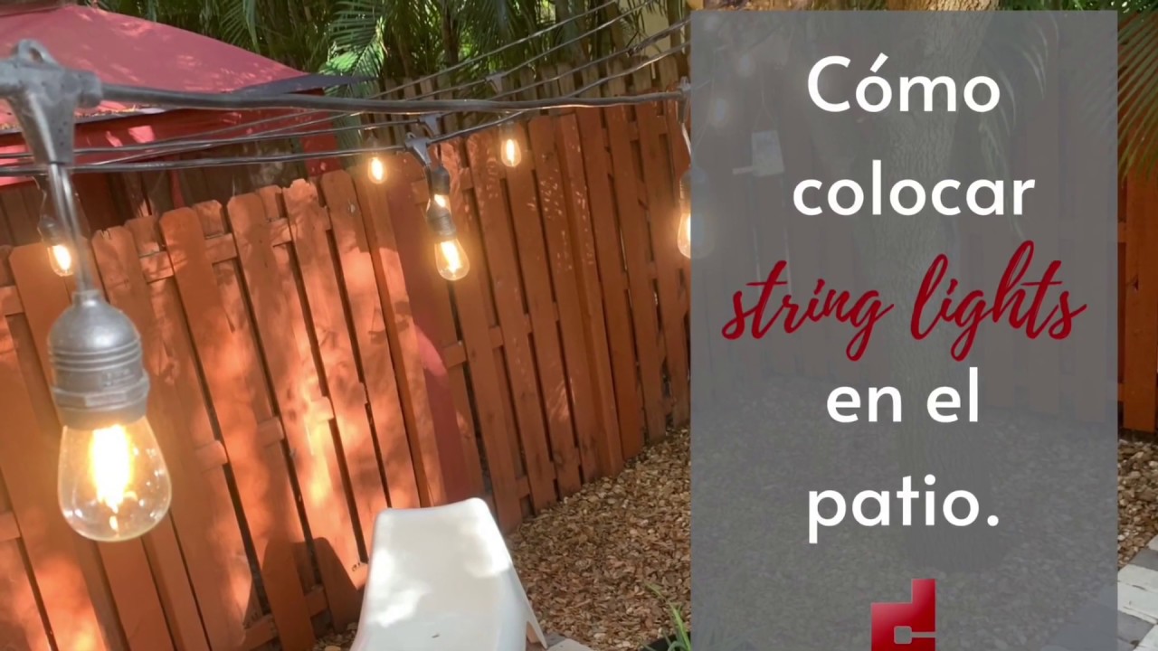 como colgar guirnaldas de luces exterior