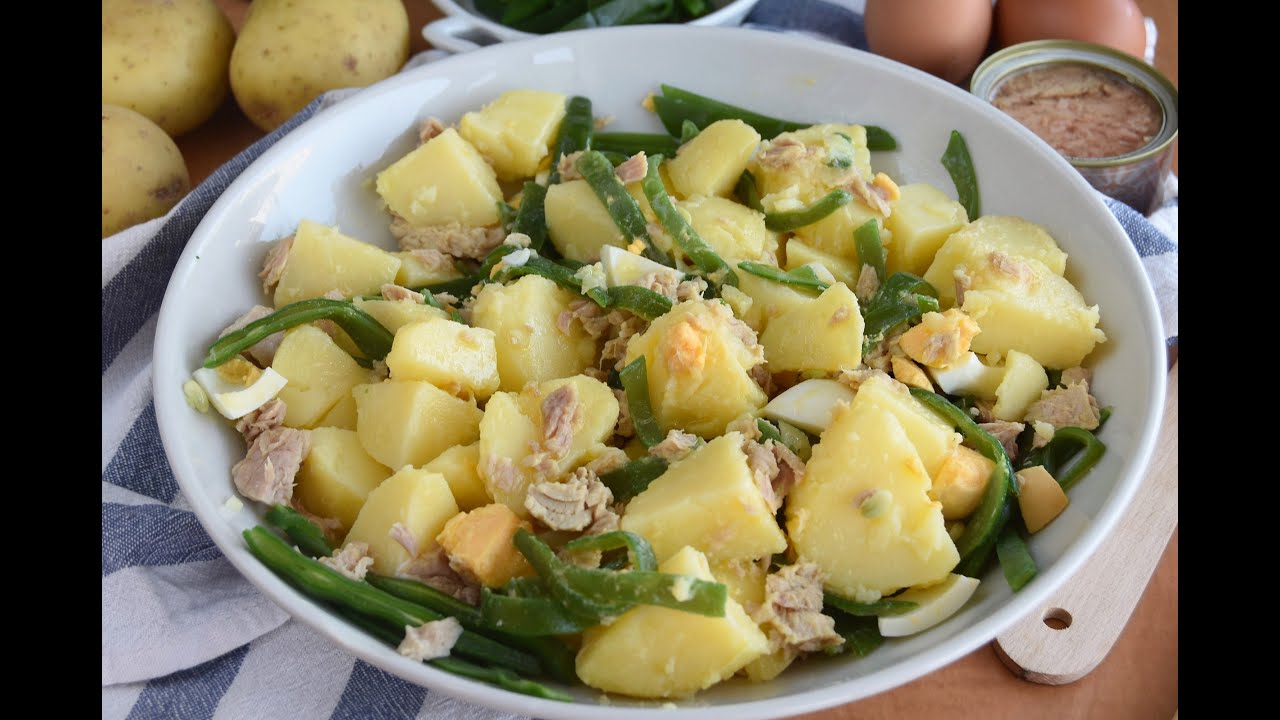 ensalada de judías verdes patatas y huevo duro