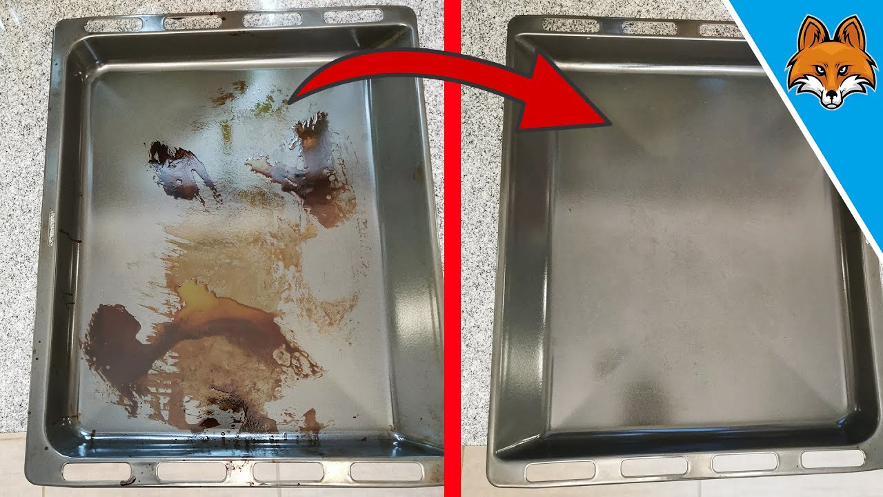 limpiar bandeja horno quemada