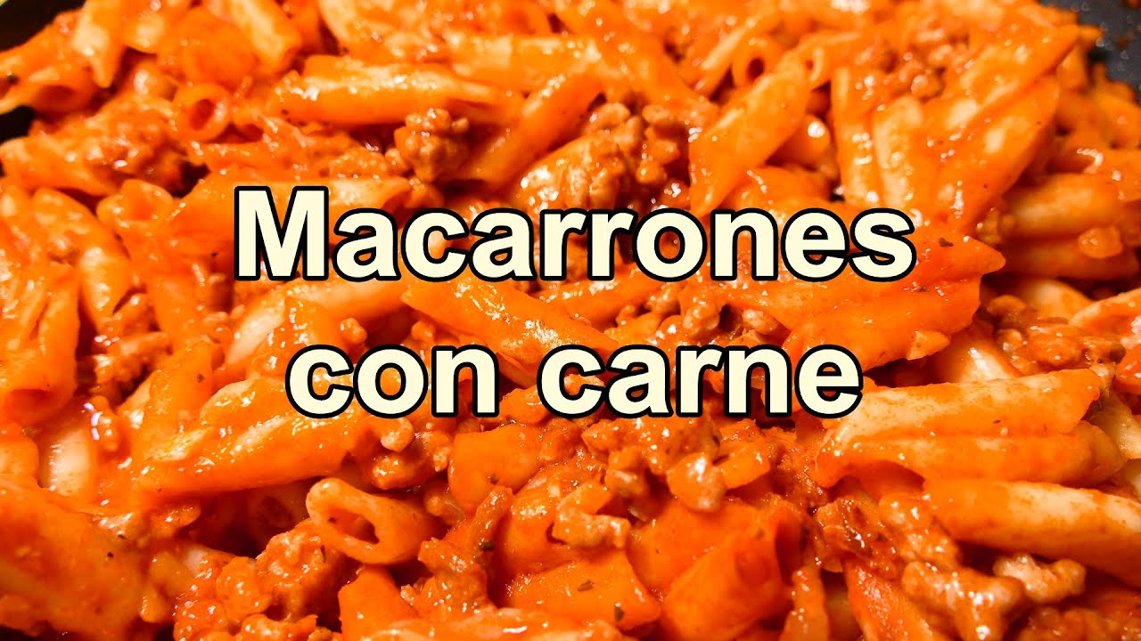 macarrones con tomate y carne picada
