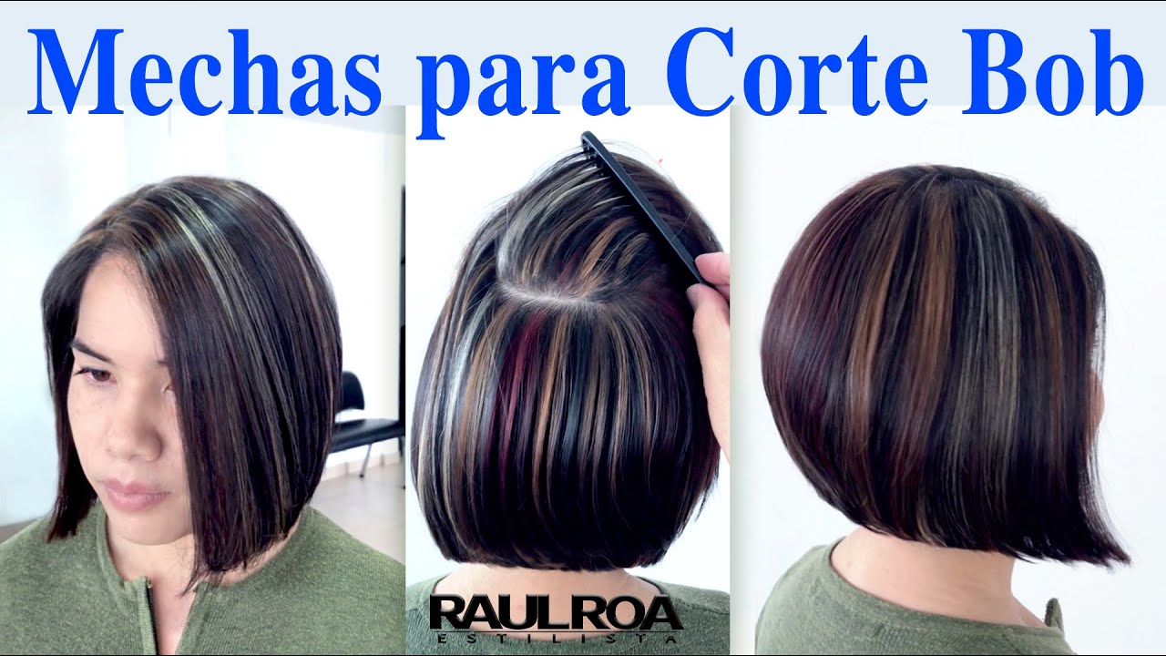 mechas en corte bob