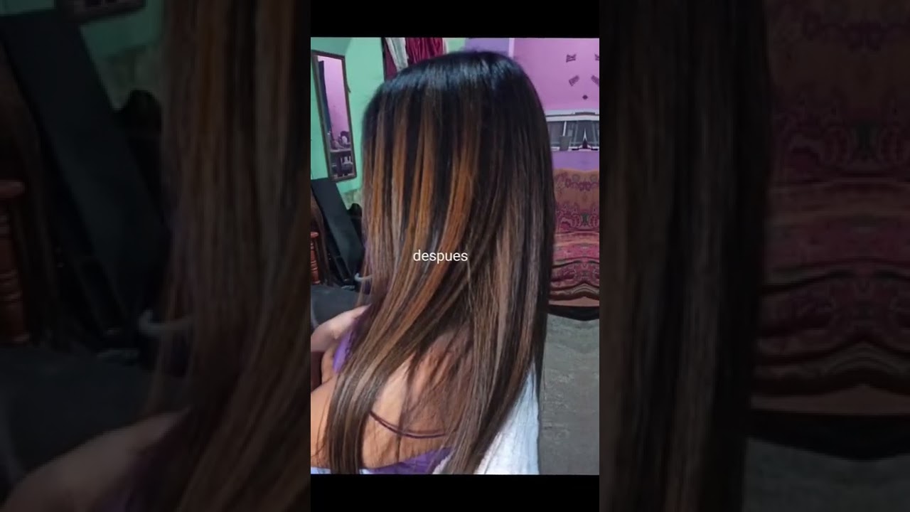 pelo negro con mechas rubias