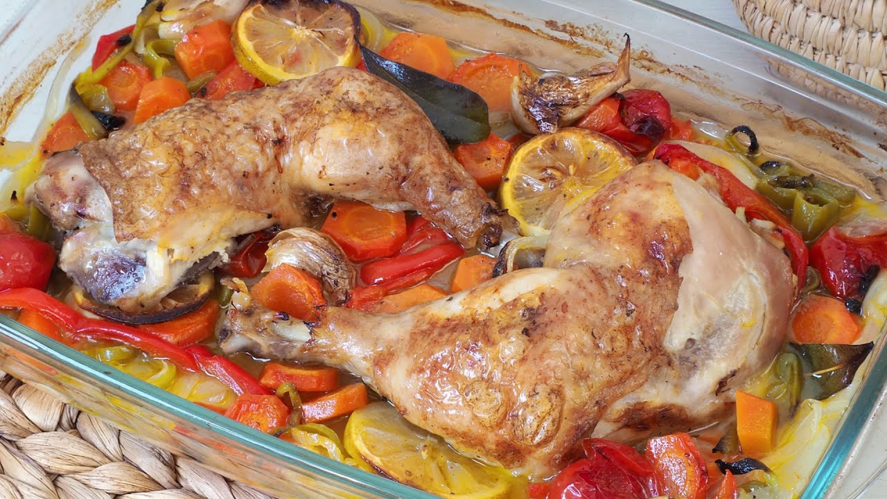 pollo al horno con verduras saludable