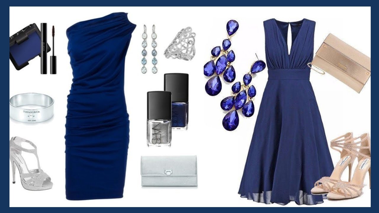 vestido azul marino zapatos