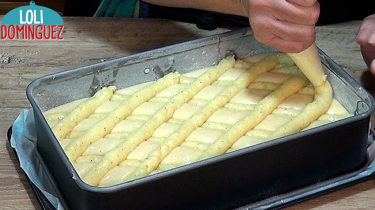 bizcocho de yogur con crema pastelera
