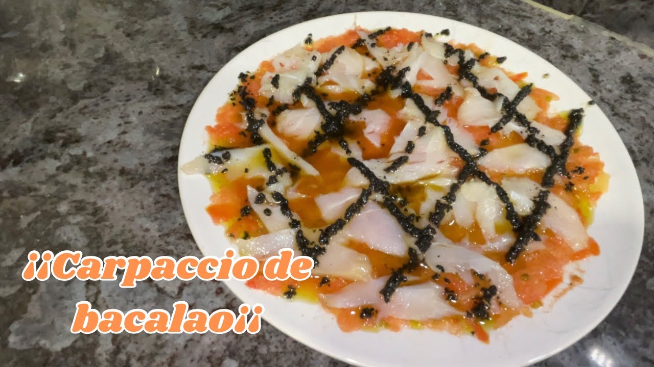 carpaccio de bacalao con olivada
