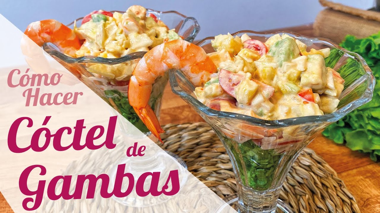 cóctel de gambas con piña y aguacate