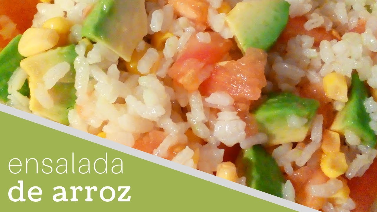 ensalada de arroz con aguacate y tomate