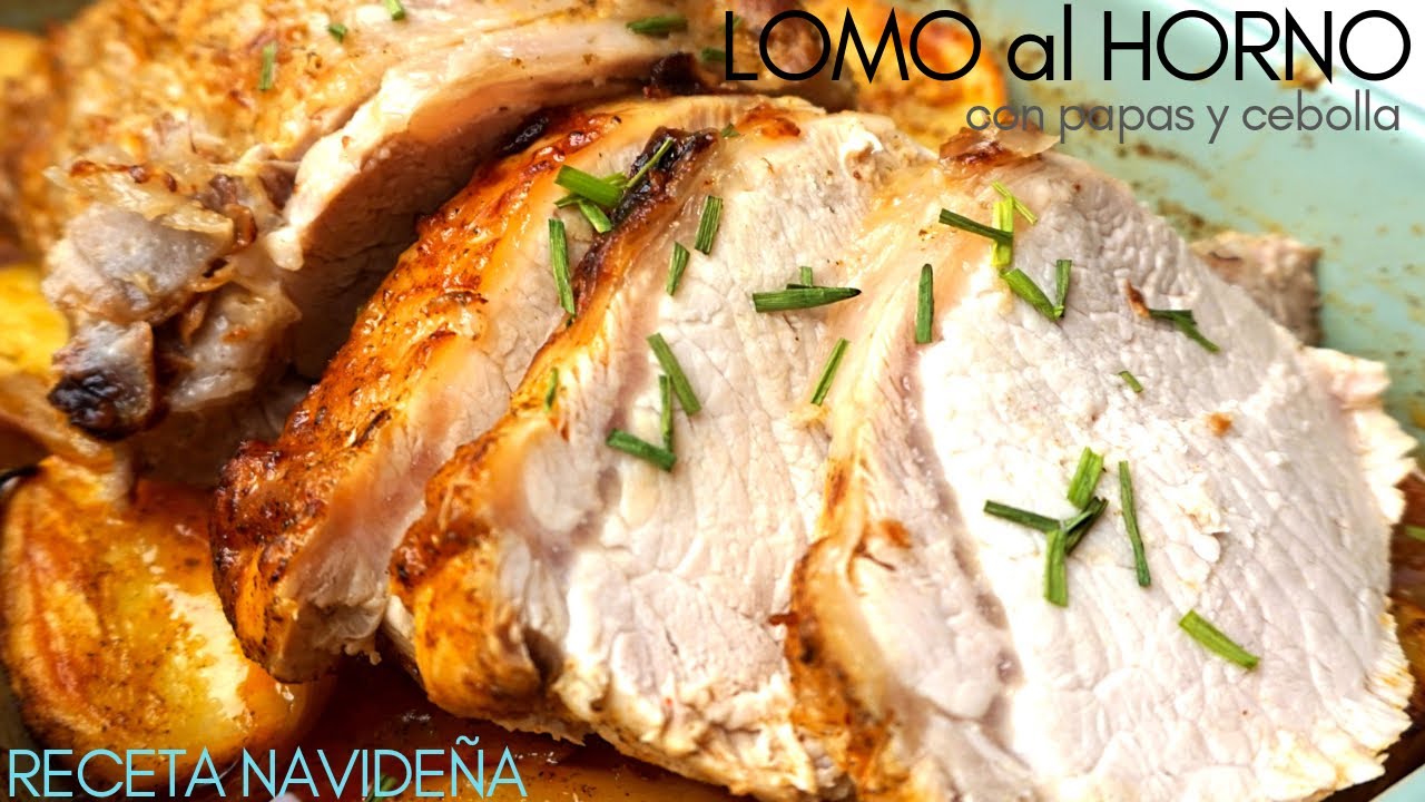 lomo de cerdo al horno con patatas y cebolla