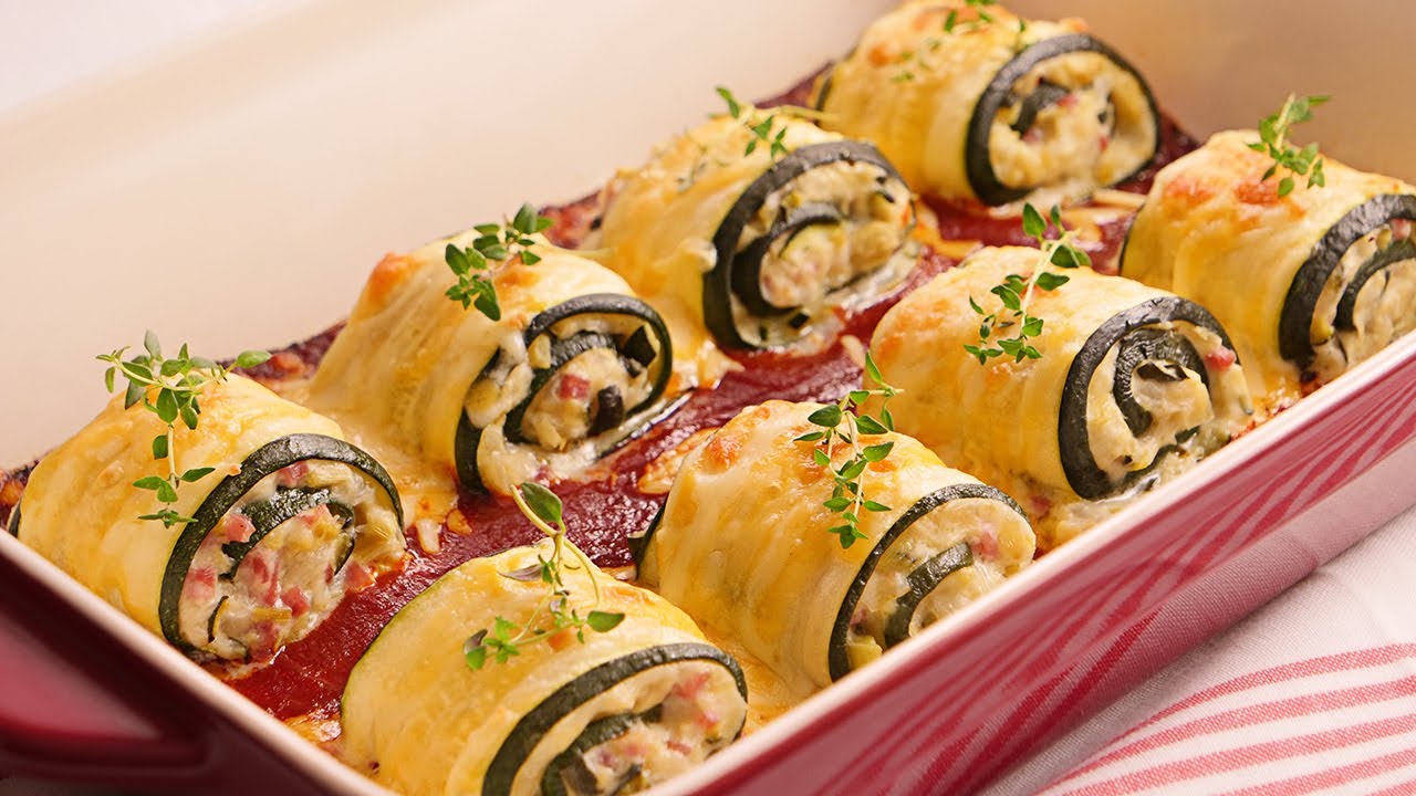 rollito de calabacin relleno